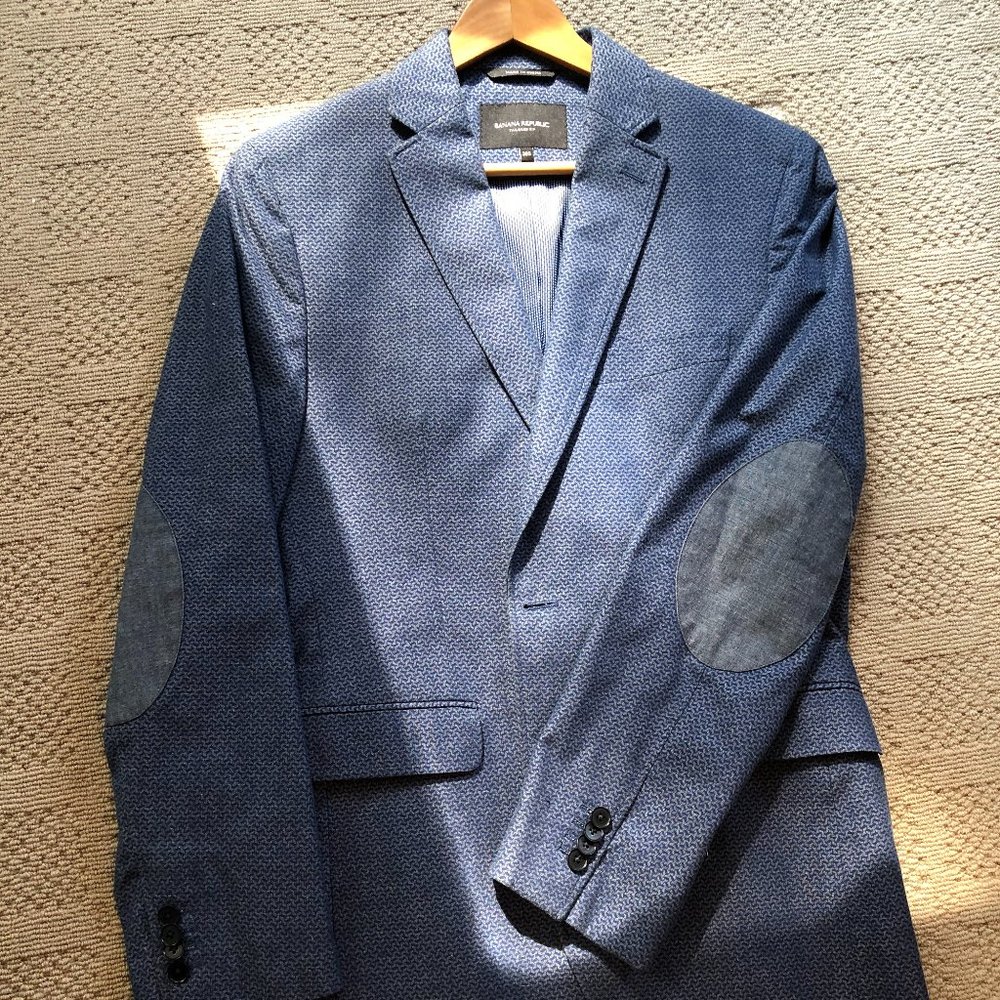 Blue & Grey Patterned Blazer